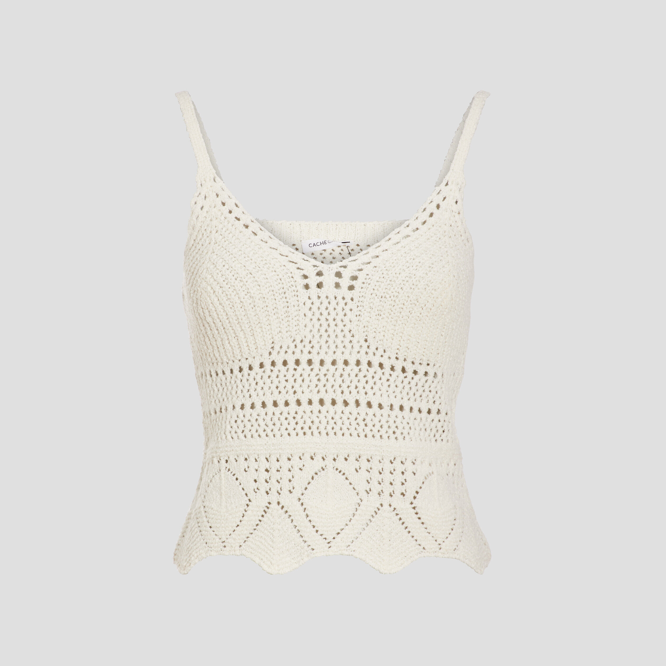 Pull débardeur crochet ecru femme | Cache Cache