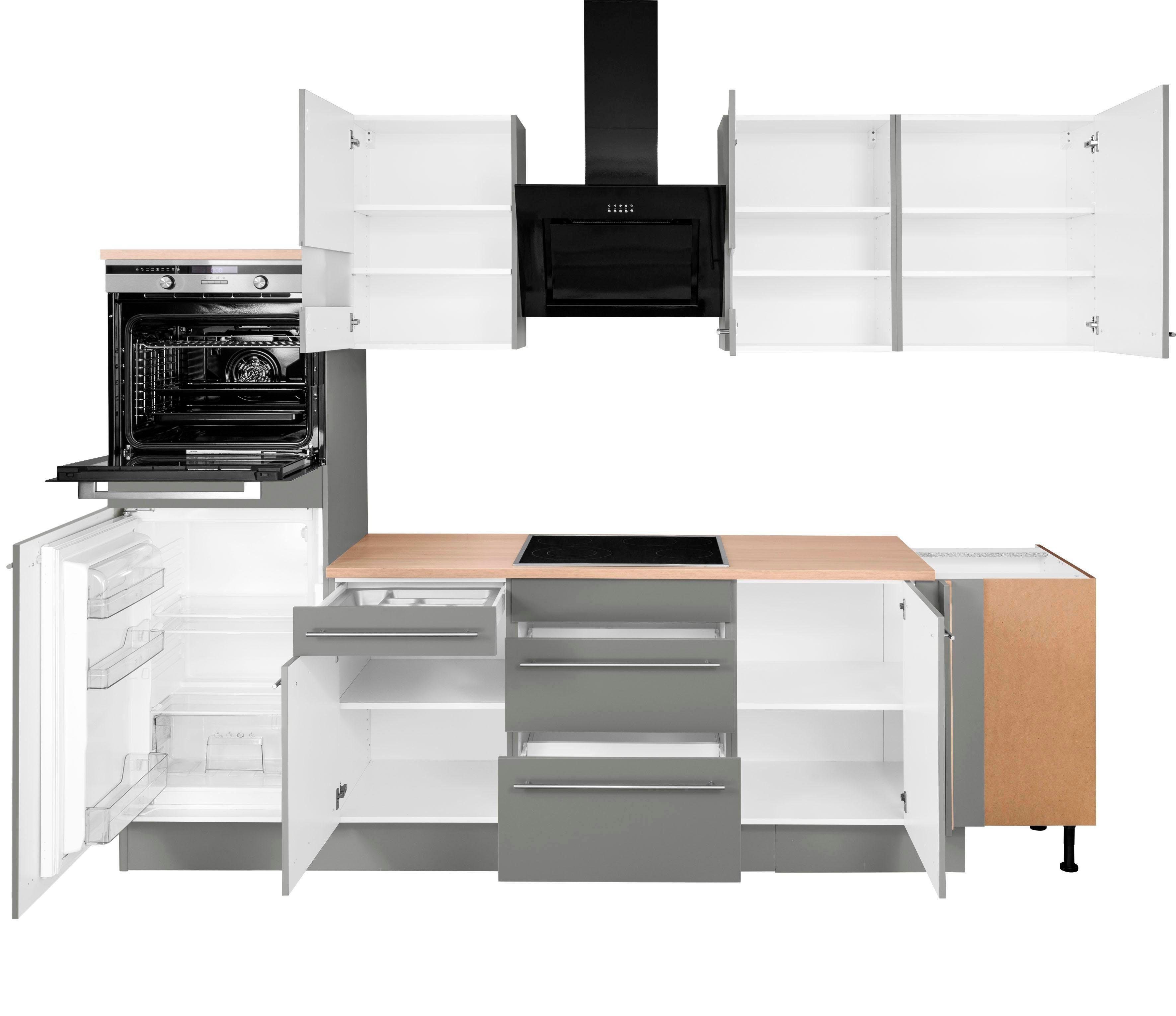 OPTIFIT Winkelküche Bern, Hanseatic E-Geräte, Stellbreite 285 x 175 cm, mit Induktionskochfeld