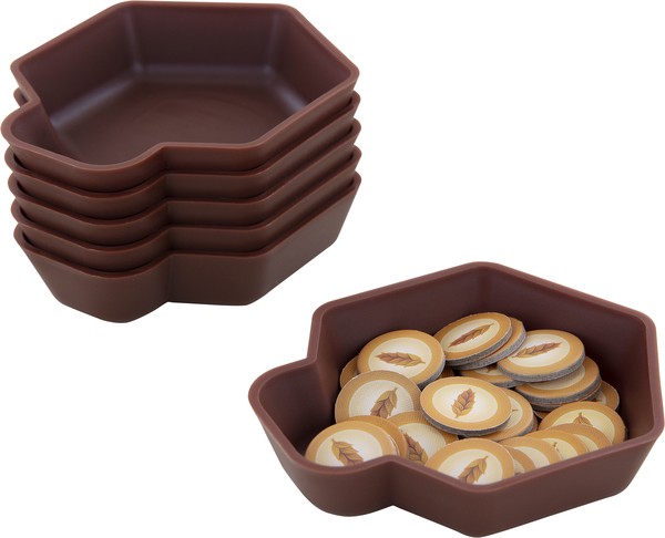6er-Pack Shell Tokenhalter/Schälchen BRAUN