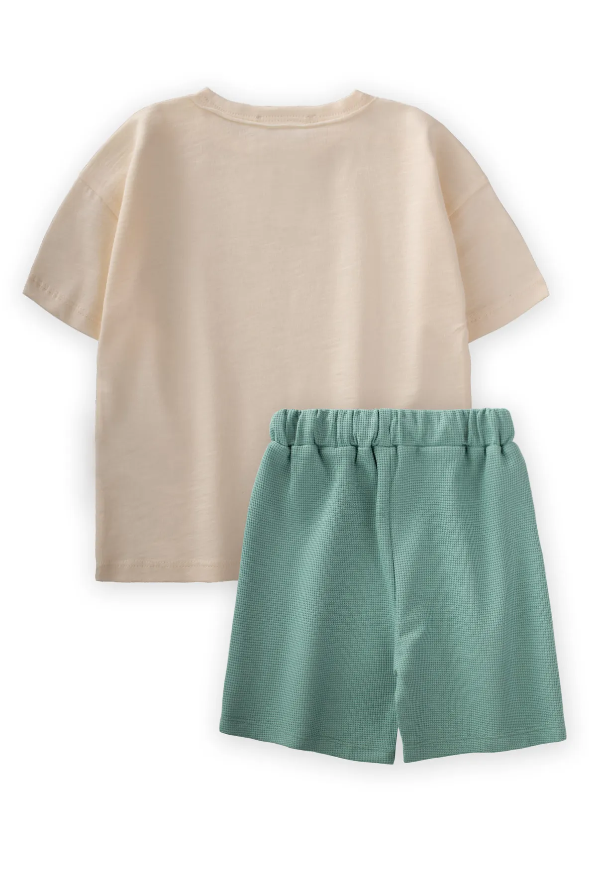Cigit  Basic Waffel-Caprihose-Set, 2–7 Jahre, Sand