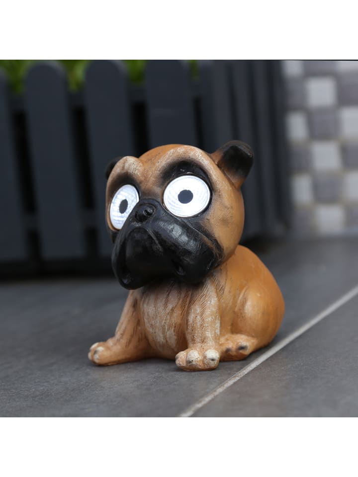 MARELIDA LED Solar Gartenfigur Hund Kira in braun - H: 11cm günstig kaufen onesize