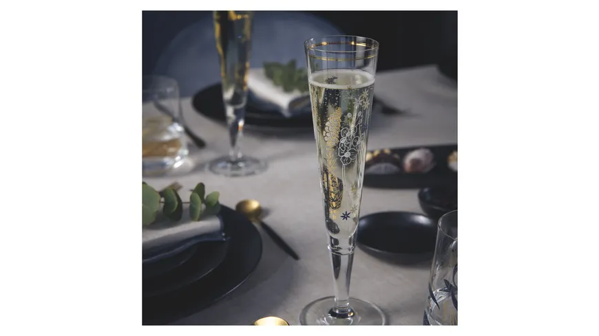 RITZENHOFF Champagnerglas Goldnacht #37 von Concetta Lorenzo H23 Silber, Gold