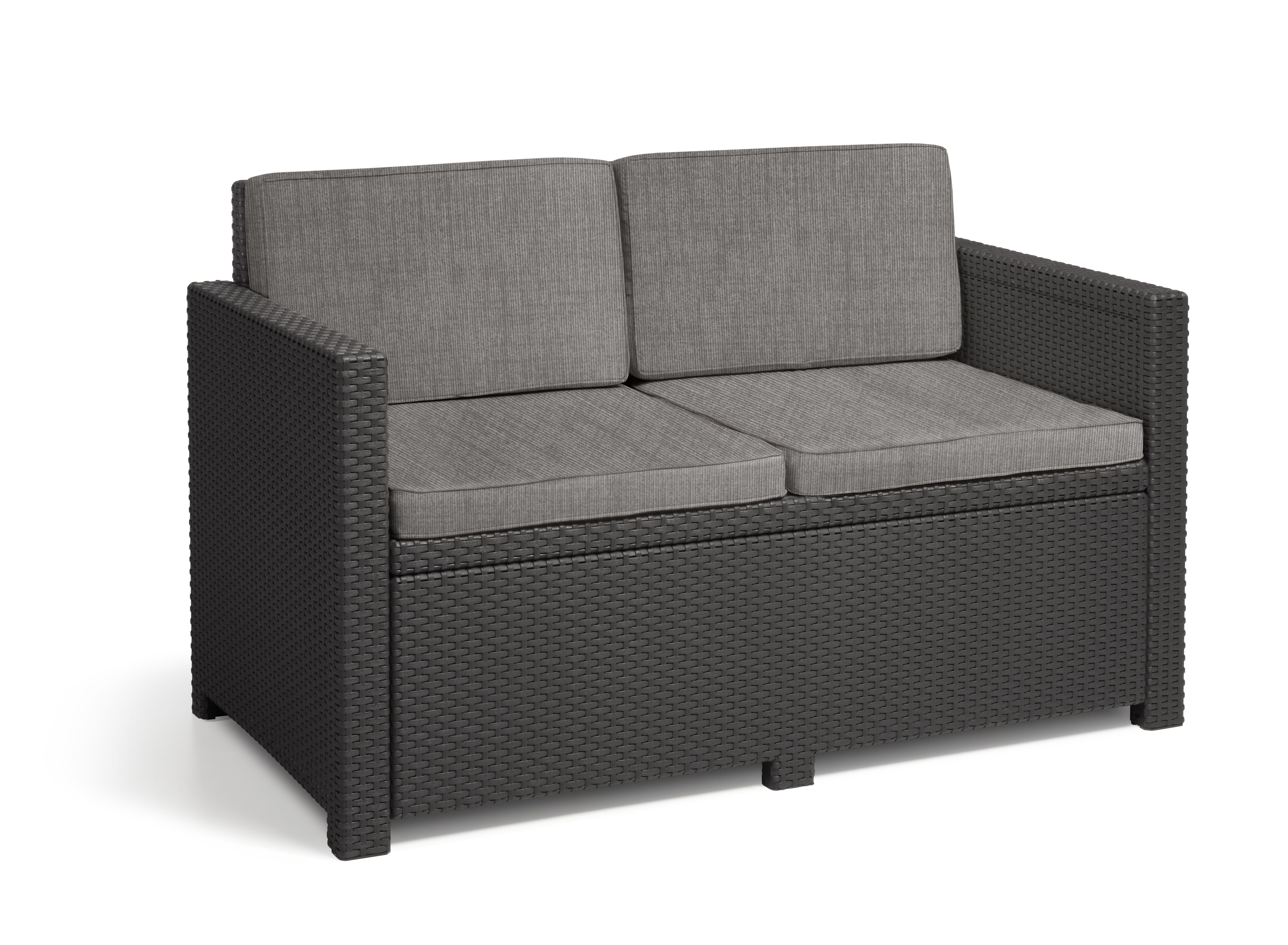 Keter Loungeset Victoria / Monaco Lounge Set, (Set, 4-tlg., inkl. Polsterauflage), 2x Sessel, 1x 2-Sitzer, 1xTisch