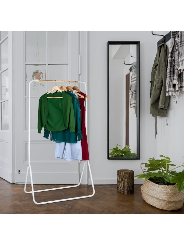 relaxdays Kleiderständer in Weiß/ Natur - (B)81 x (H)144 x (T)44 cm günstig kaufen onesize