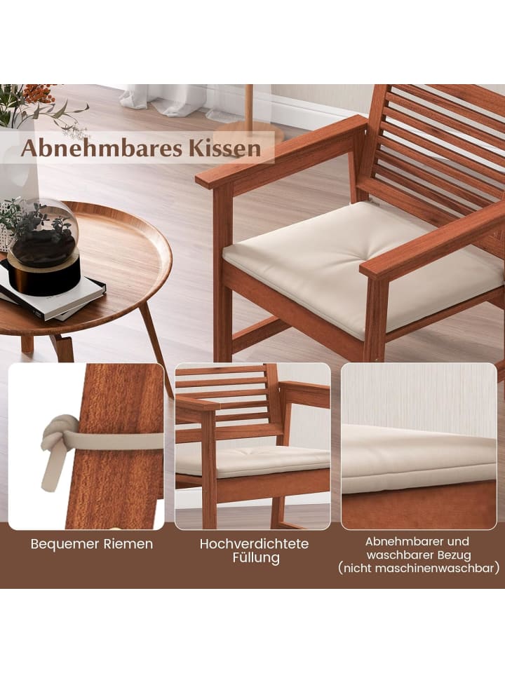 COSTWAY 2er Set Gartenstühle in Braun günstig kaufen onesize