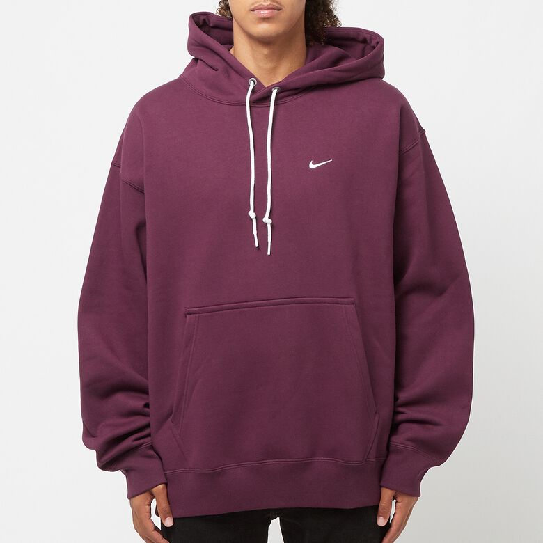 NIKE Solo Swoosh Fleece Hoodie night maroon/white
