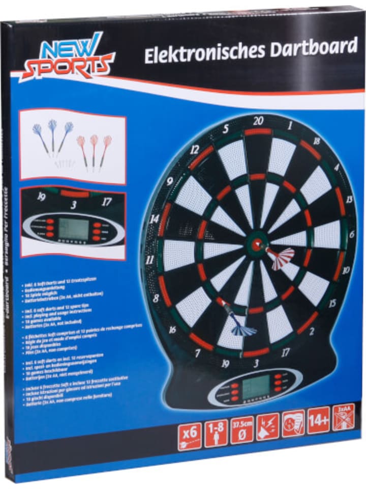 New Sports Elektronisches Dartboard, 18 Spiele, ca. 37,8x43x2 cm - ab 14 Jahre günstig kaufen onesize
