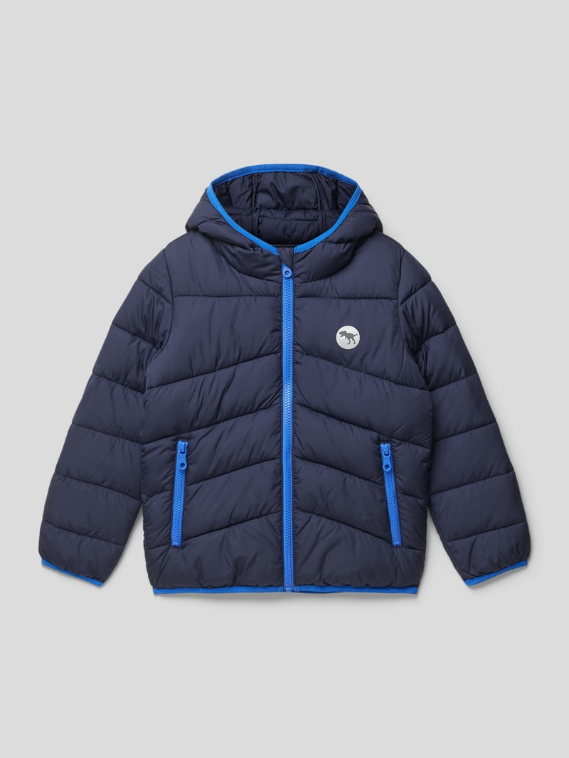 Steppjacke mit Kapuze in marineblau