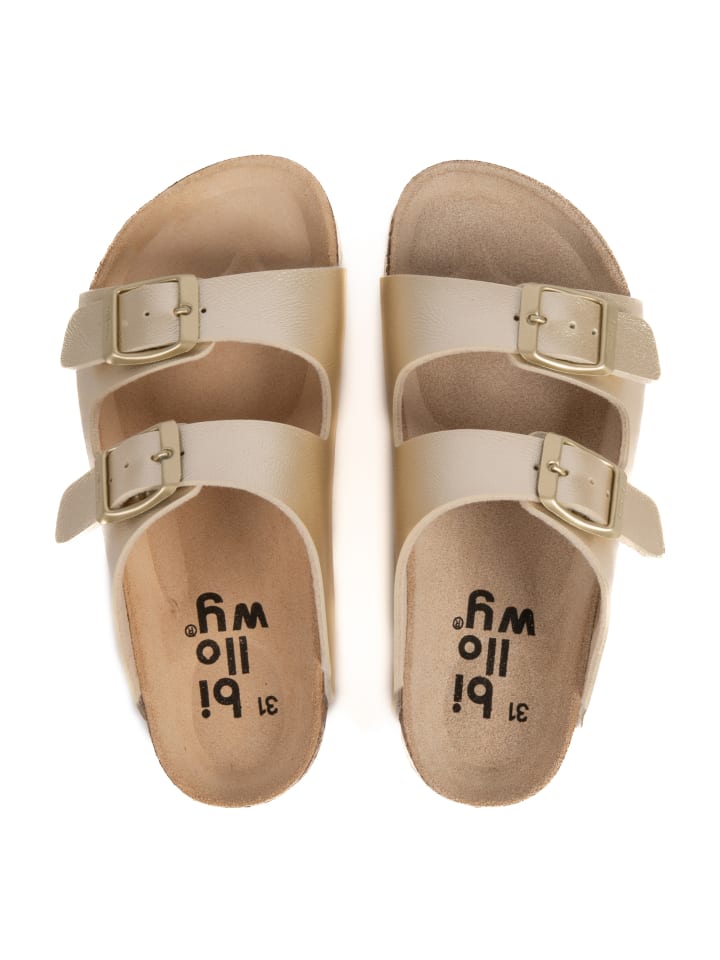 billowy Pantoletten  in gold günstig kaufen