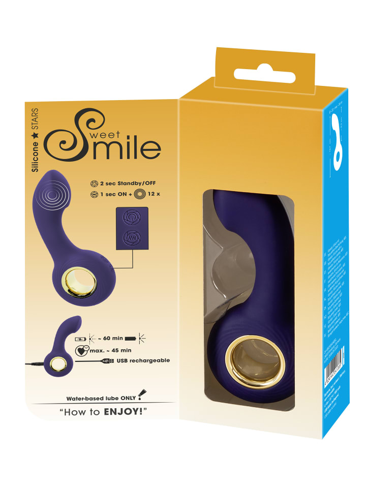 Sweet Smile Vibrator Vibrating G-&P-Spot Massager in lila günstig kaufen 13,5 cm