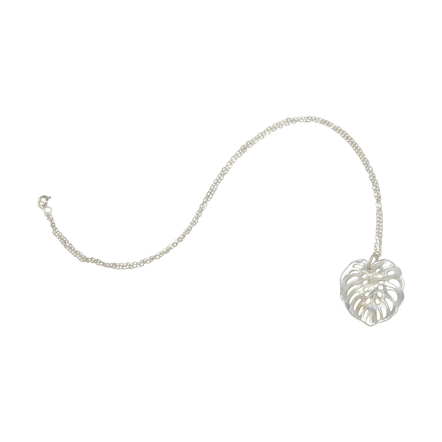 Kette mit Anhänger 'Perlmutt Blatt'