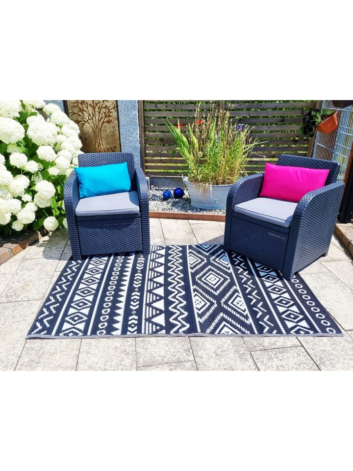 JACK Outdoor Teppich 120x180cm In- & Outdoor in Abstrakt Schwarz günstig kaufen 120x180cm