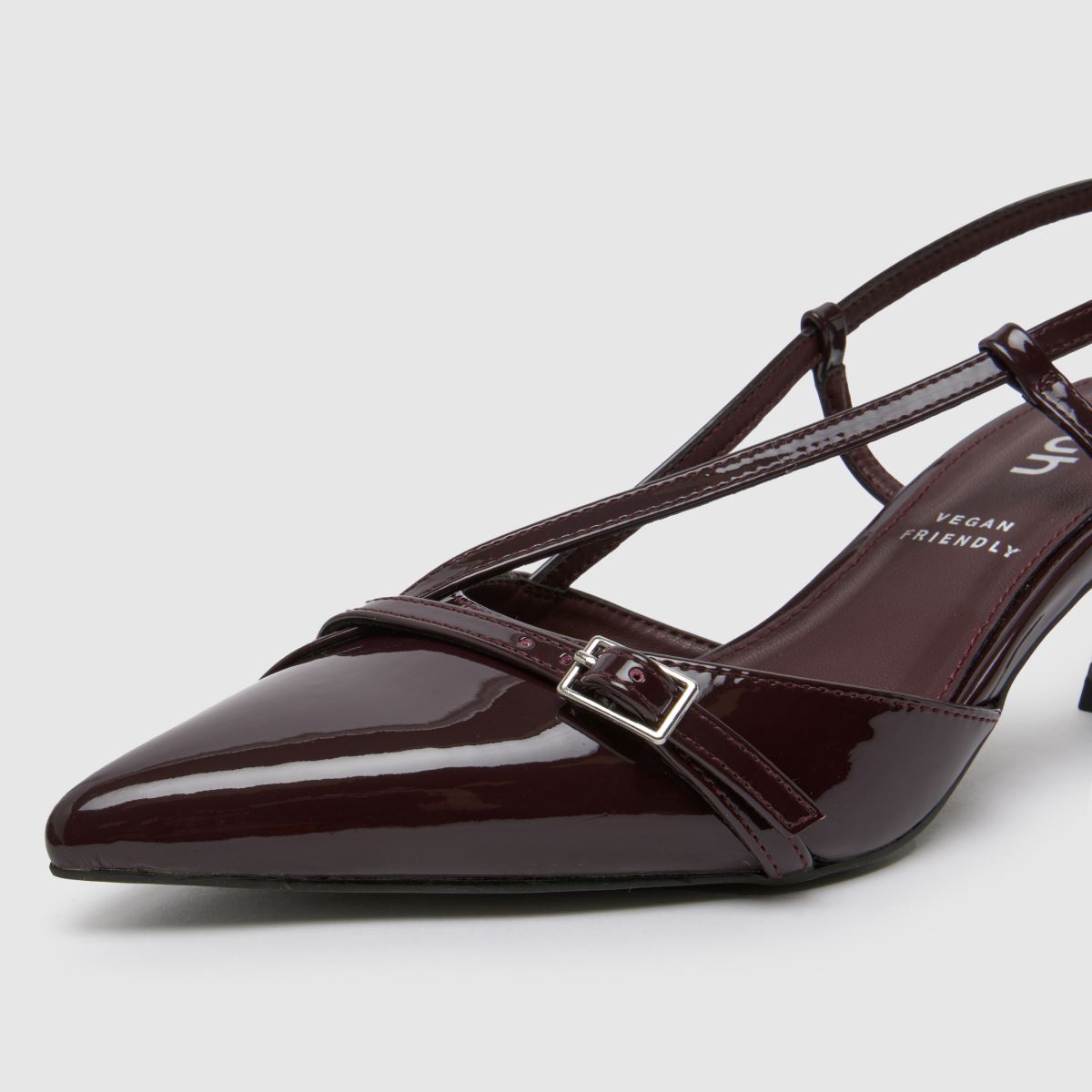 Schuh Sidney bordó színű, slingback magassarkú cipő