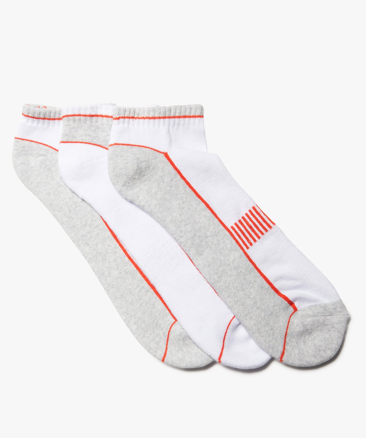 Chaussettes de sport homme ultra courtes en maille bouclette... blanc | GEMO