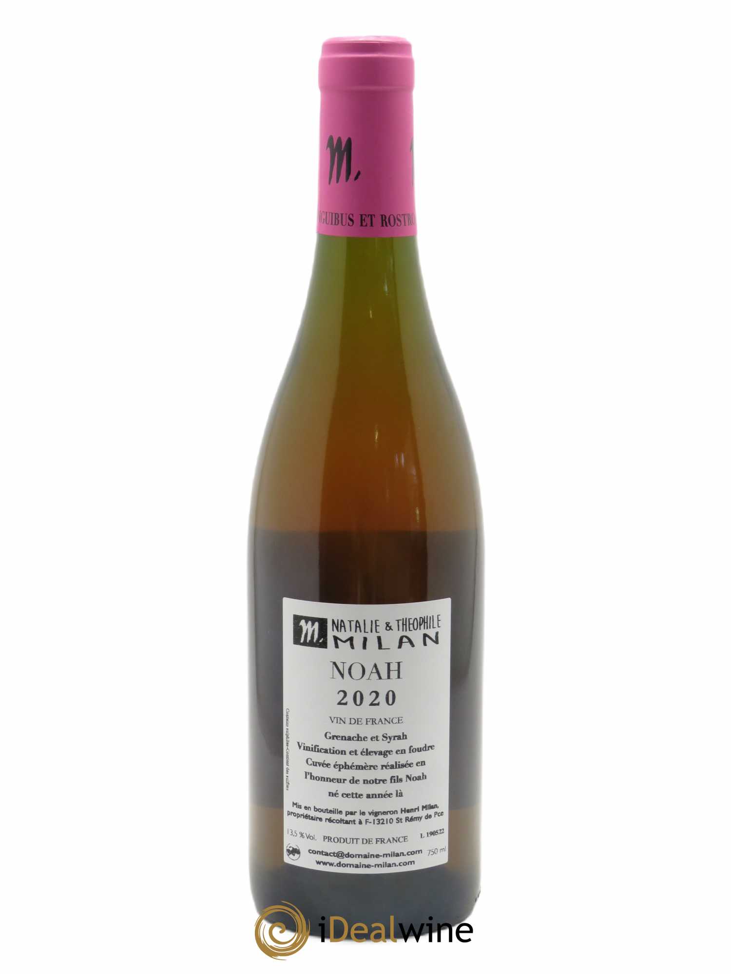Vin de France Noah Henri Milan  2020 - Lot de 1 Bouteille