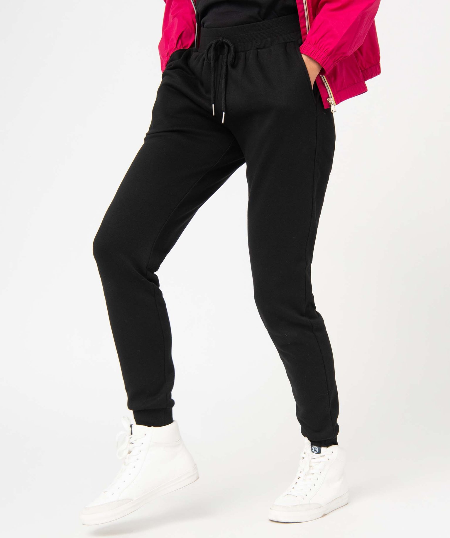 Pantalon de jogging femme molletonné noir | GEMO