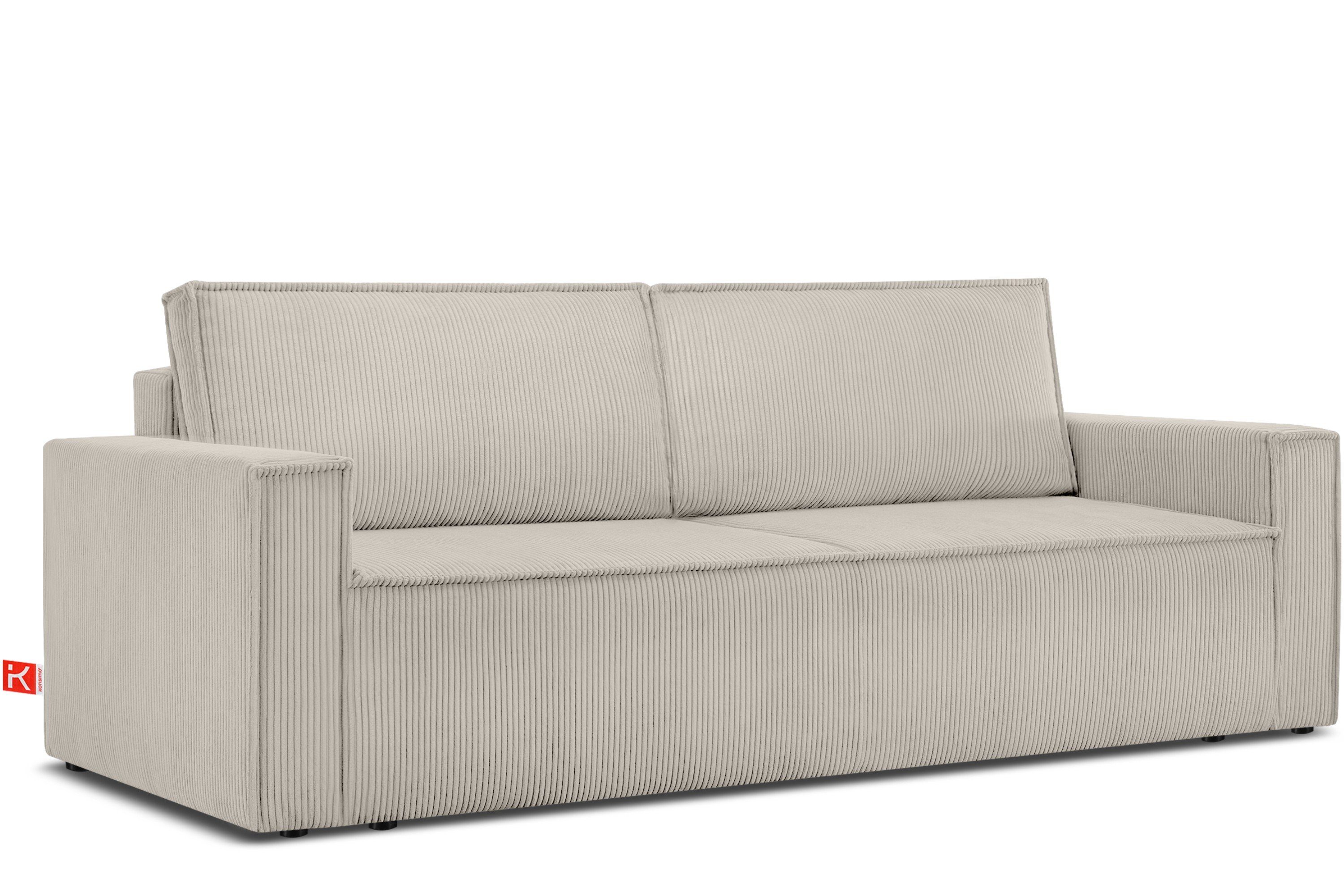 Konsimo Schlafsofa NAPI, hergestellt in der EU, mit Schlaffunktion, in Pet Friendly Cord-Stoff