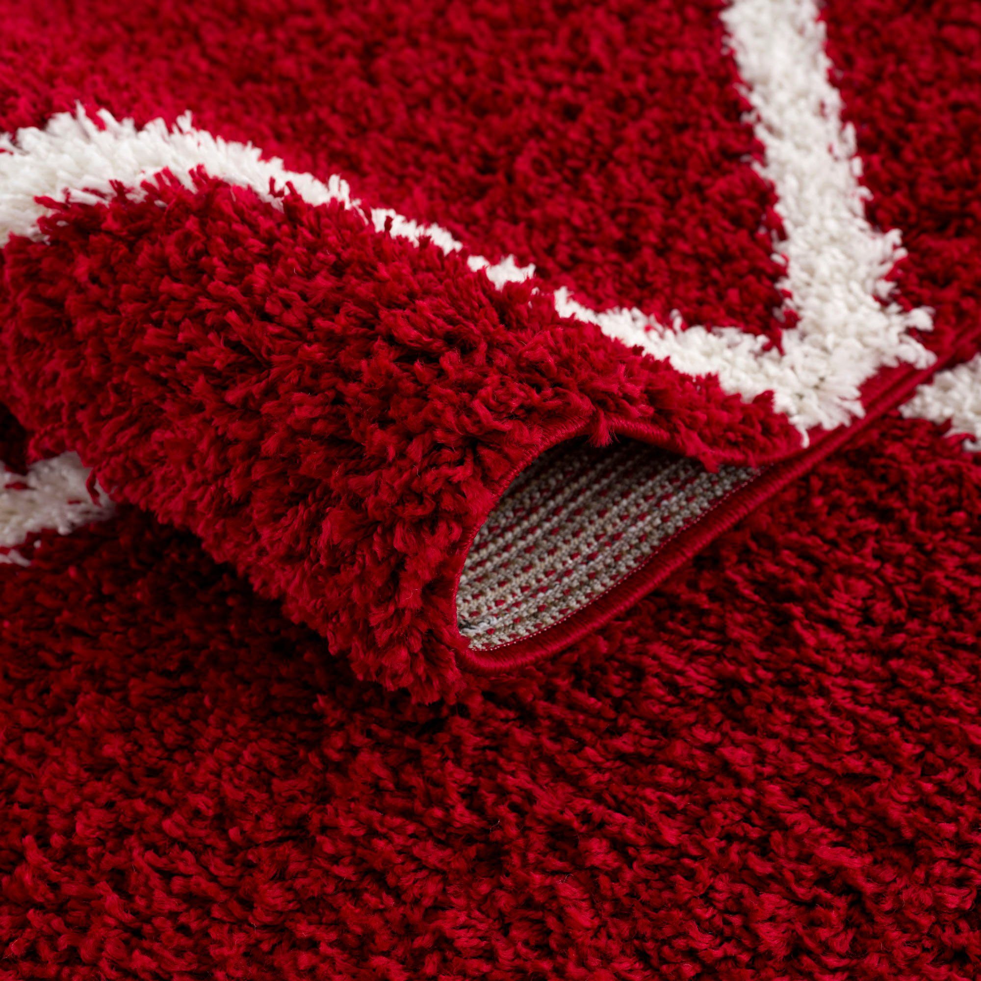Hochflor-Teppich Madrid, Sanat, rund, Höhe: 30 mm, Wohnzimmer, Langflor, Shaggy Teppich