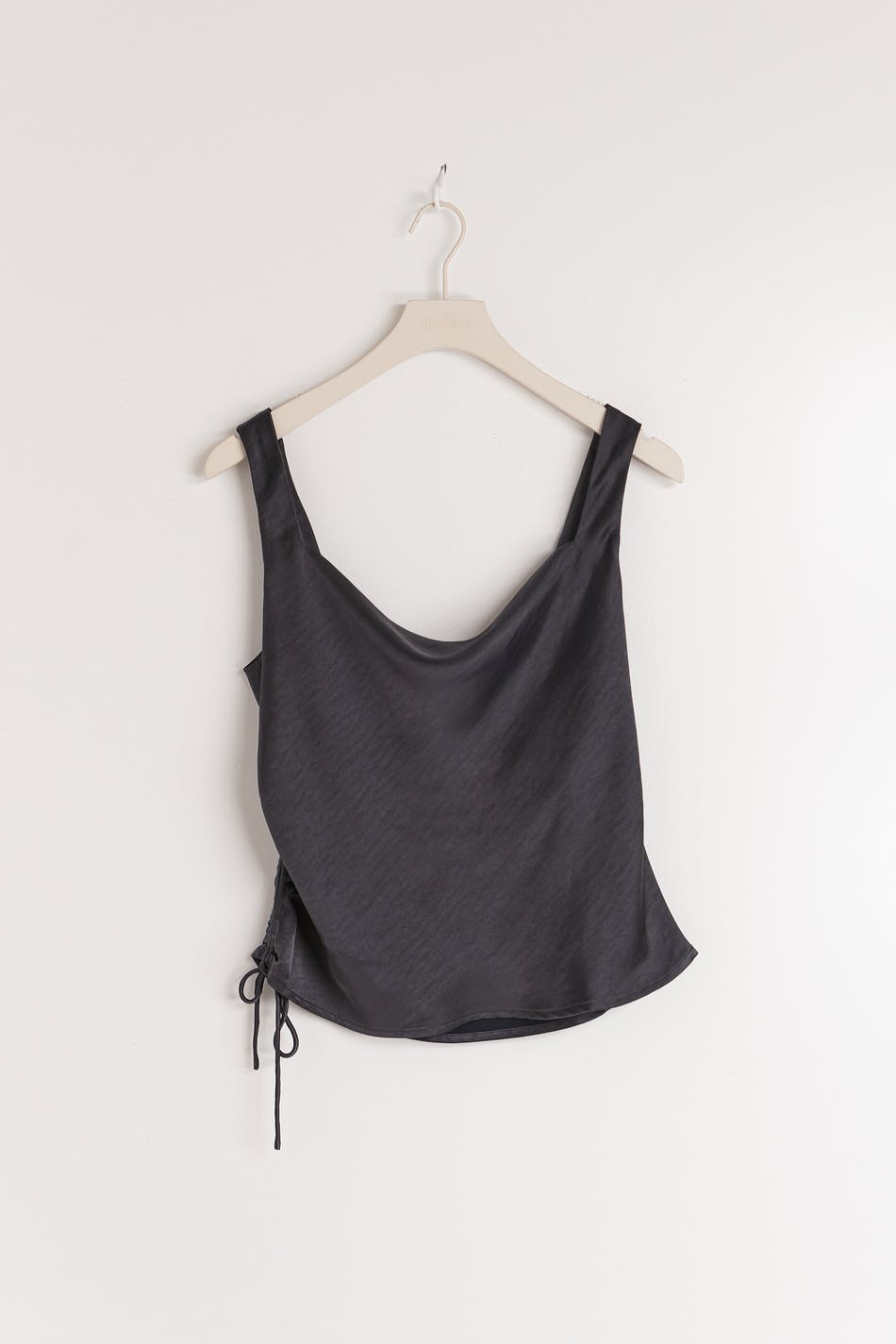 Draped satin top