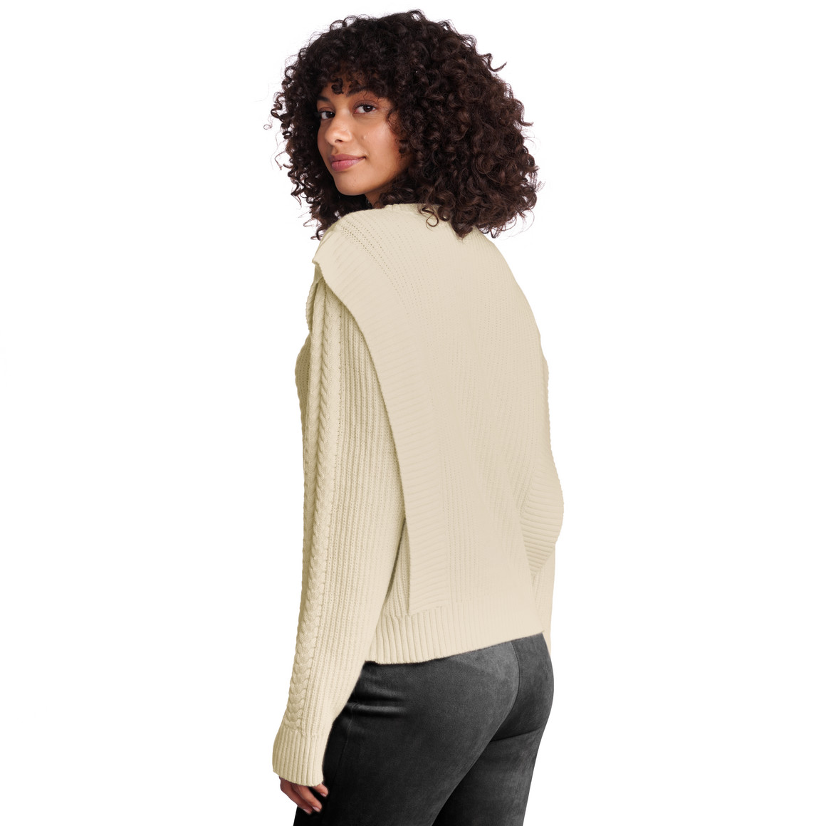 Damen Strickpullover mit Zopfmuster