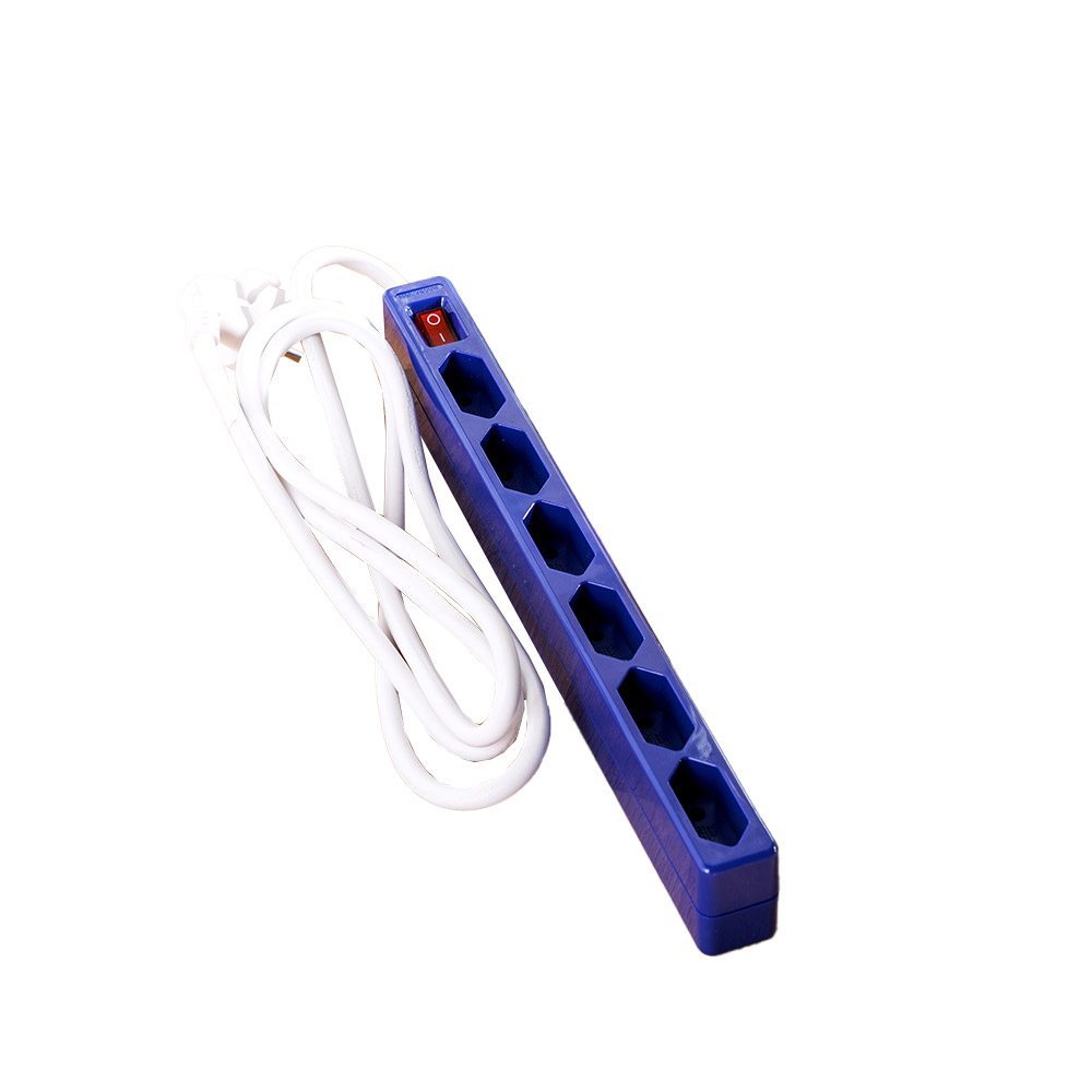 Powertec Color Powertec 6-fach Euro-Steckdose - Blau