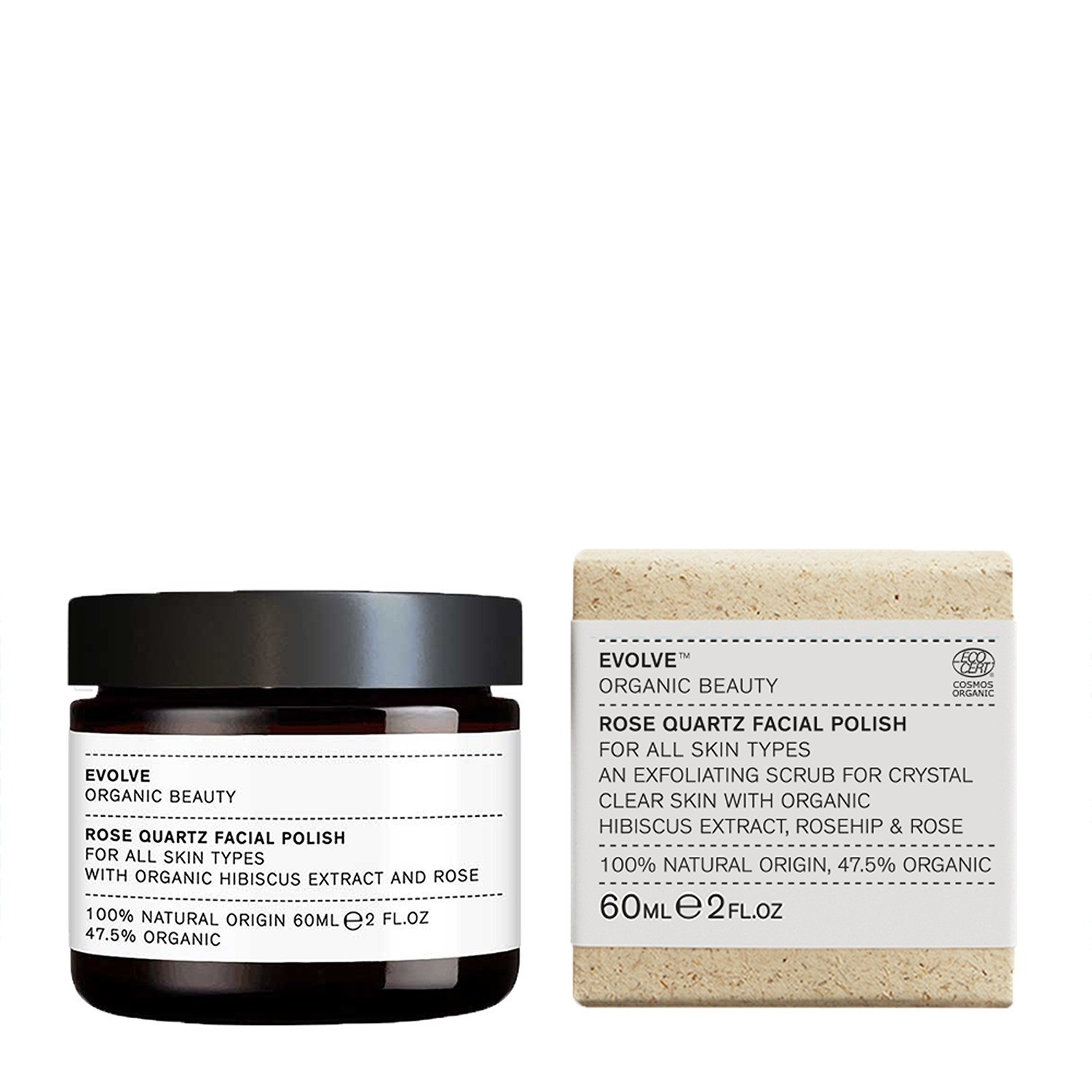 Eksfoliant do twarzy Cuarzo Rosa de Evolve Organic Beauty