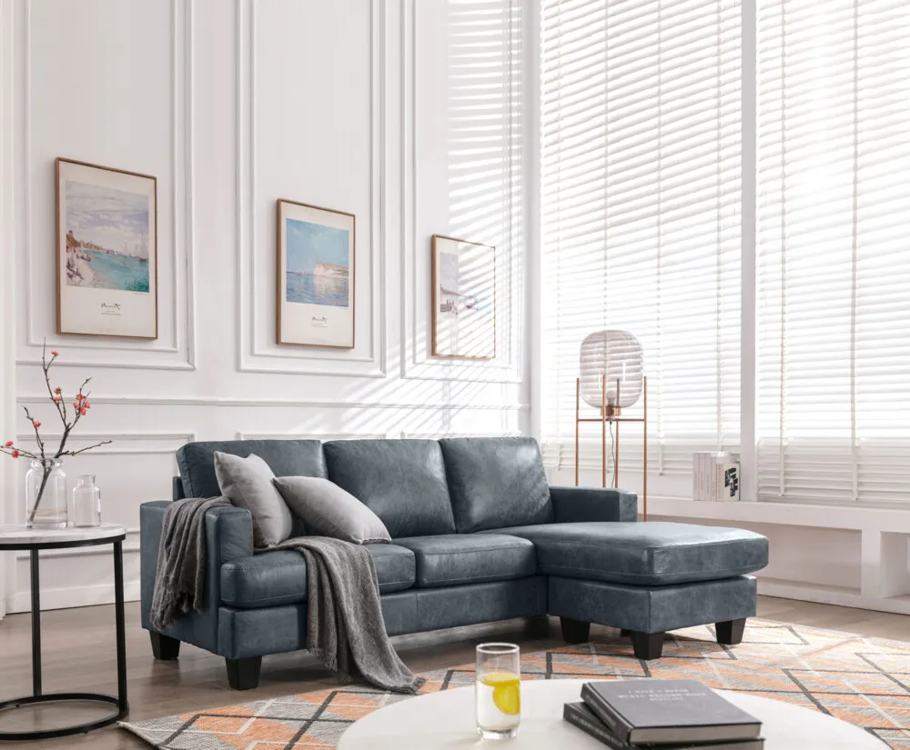 Happy Home Happy Home Ecksofa in Vintage Optik grau