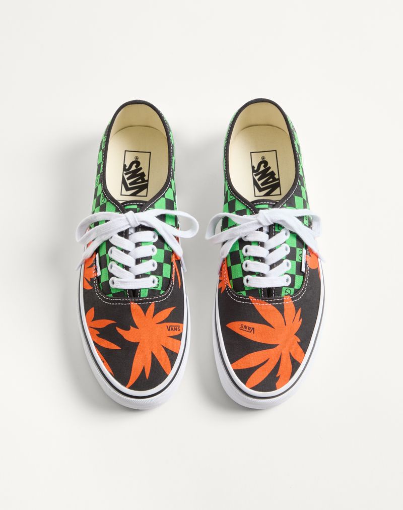 Sneaker Low-Top Valentino Garavani And Vans In Tessuto Con Stampa VLogo Checkerboard E Stampa Tropical Leaves