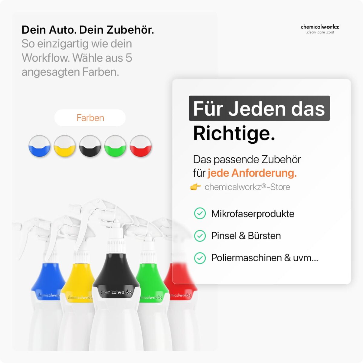 chemicalworkz Sprühflasche Schwarz mit Premium Trigger 750ml