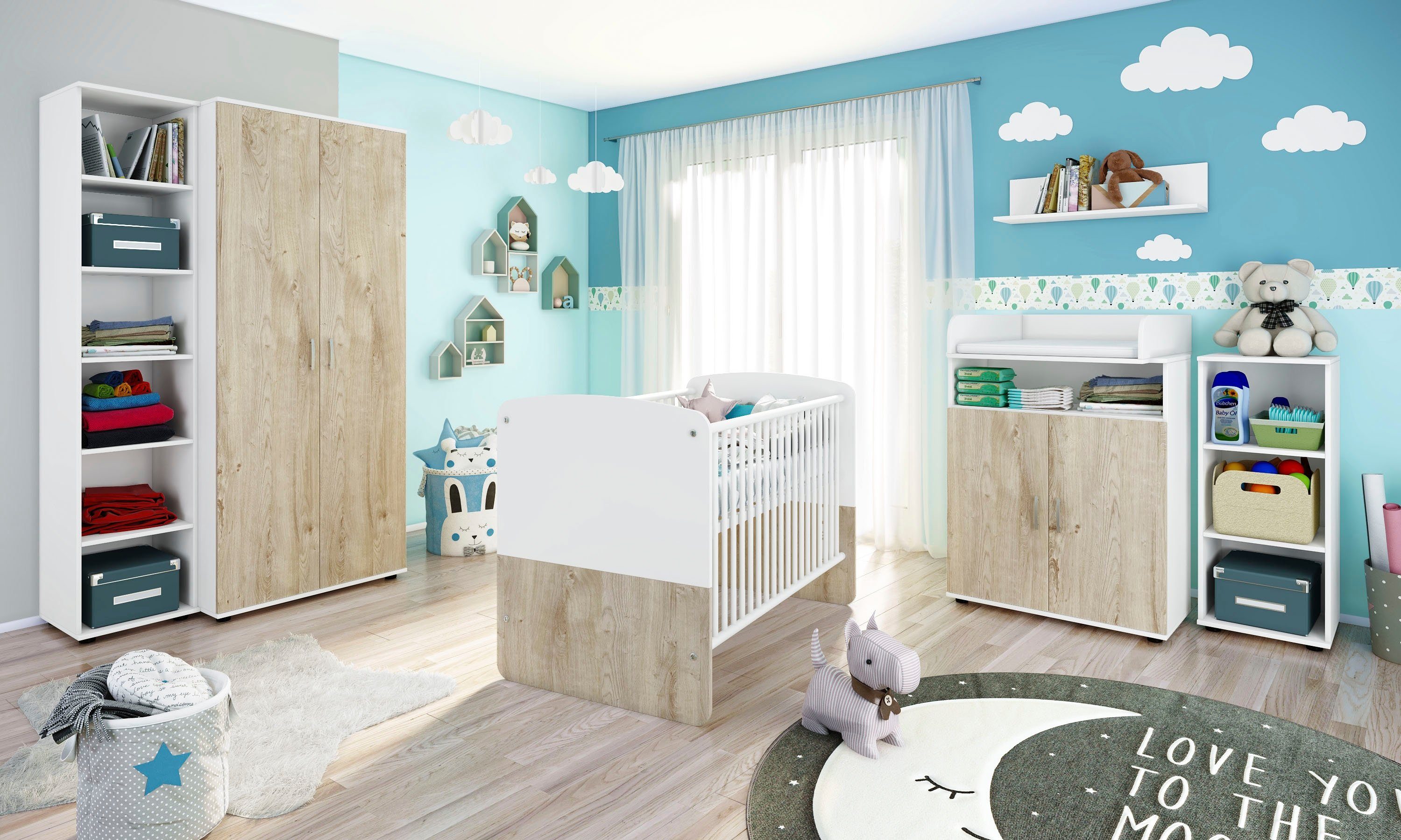 Lüttenhütt Kleiderschrank Kleiderschrank, 2 Drehtüren, innen 2 Wäschefächer, in 3 Ausführungen