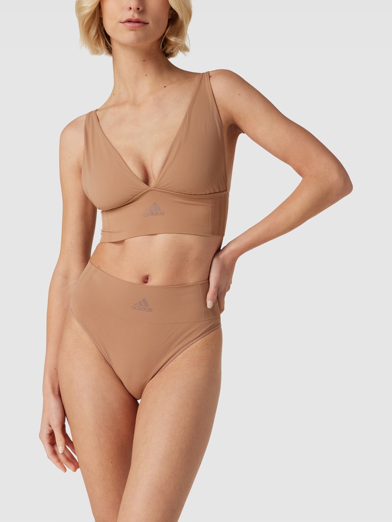 Bustier mit Logo-Print in hellbraun