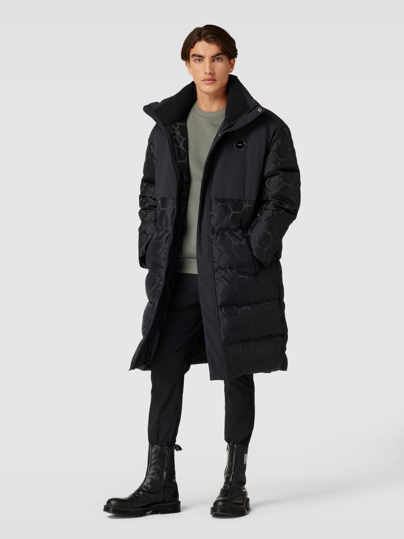 Steppmantel mit Label-Detail Modell 'Dante' in schwarz