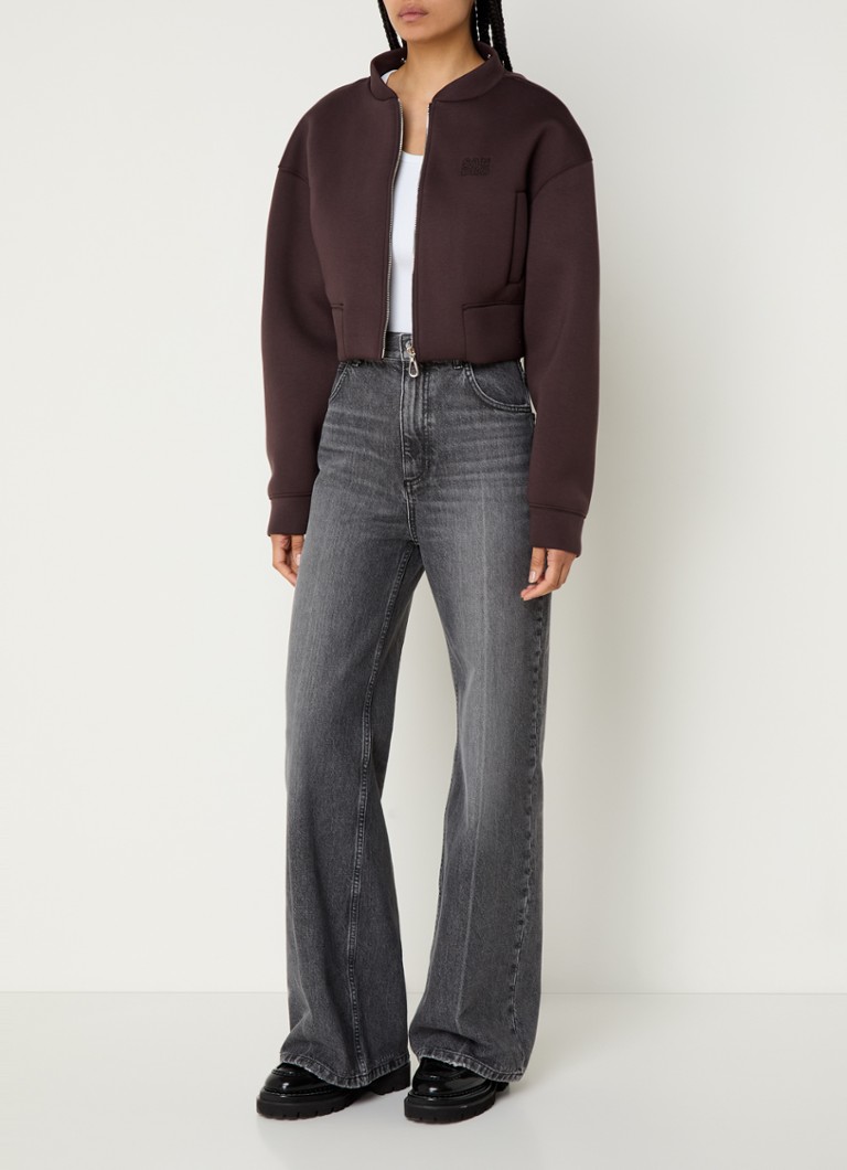 Sweat-shirt court Sandro Jake avec logo et capuche amovible