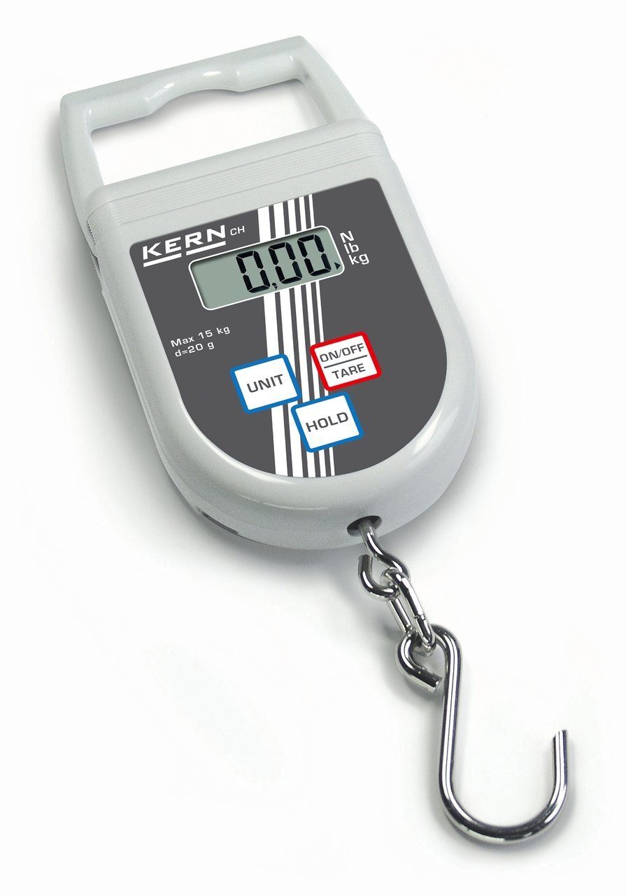 Kern Feinwaage Hängewaage CH 50K100, Wägebereich 50 kg, Ablesbarkeit 100 g, LCD Display