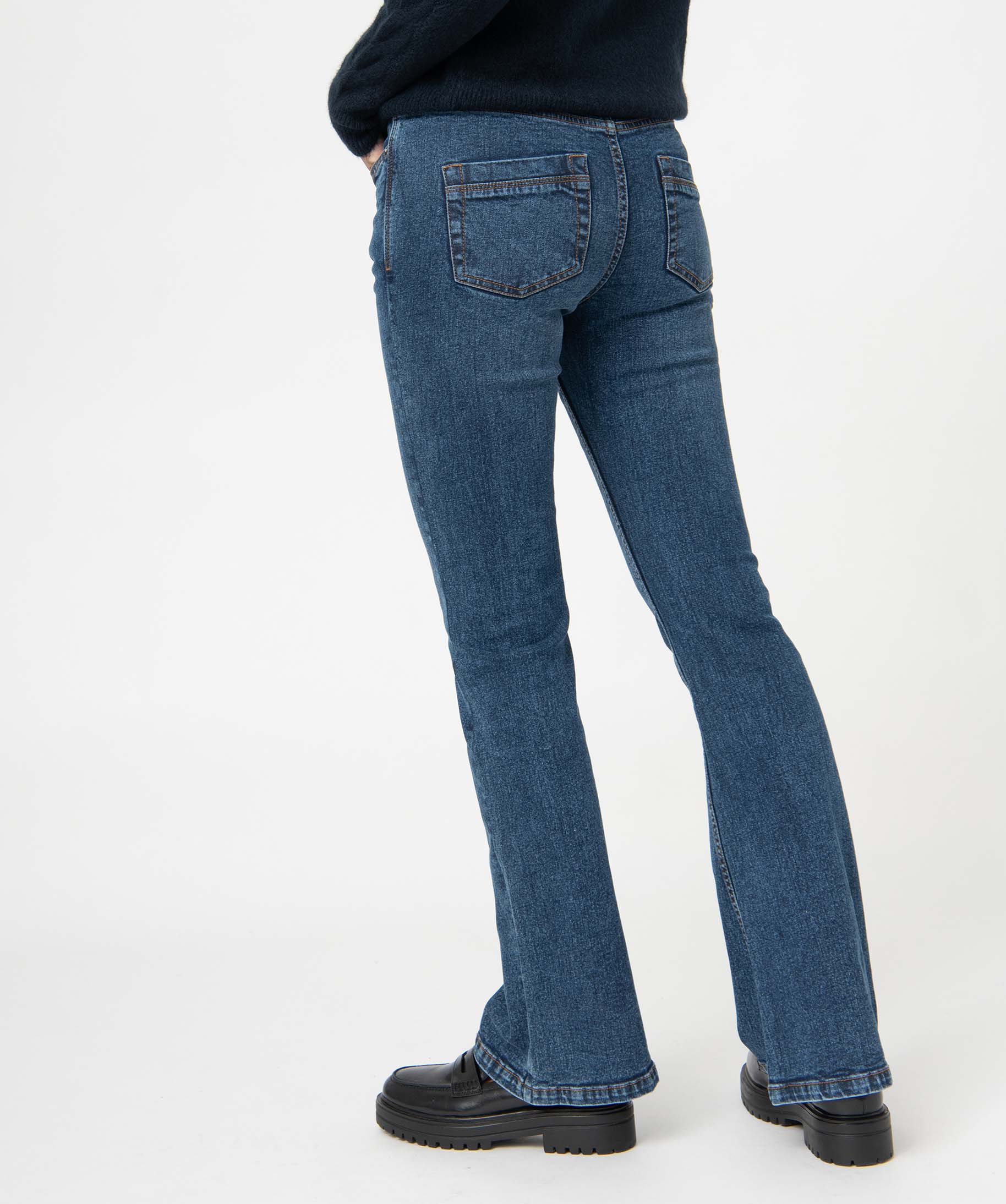 Jean femme coupe Bootcut taille haute brut | GEMO