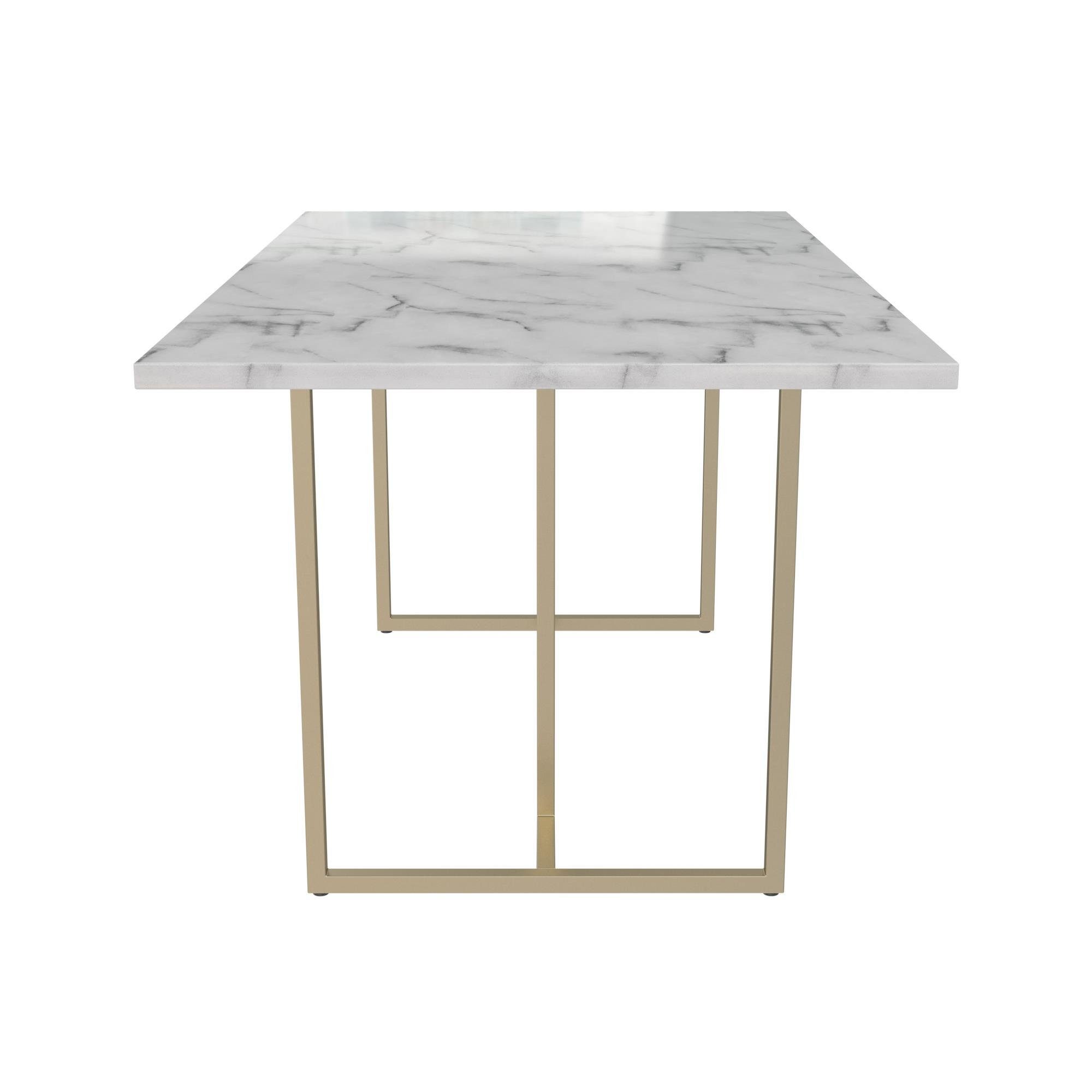 loft24 Esstisch Astor, Tisch in Marmoroptik mit Metallgestell, Breite 162,5 cm