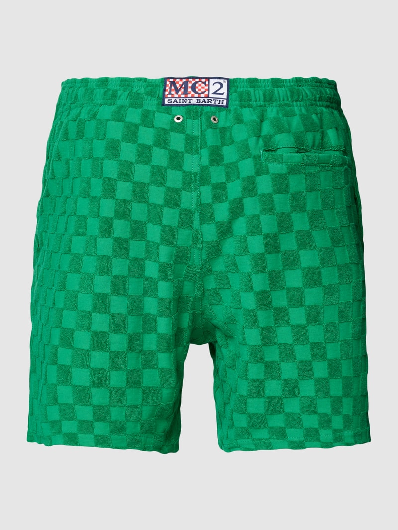 Badehose mit Label-Patch Modell 'GUSTAVIA SPONGE' in grün