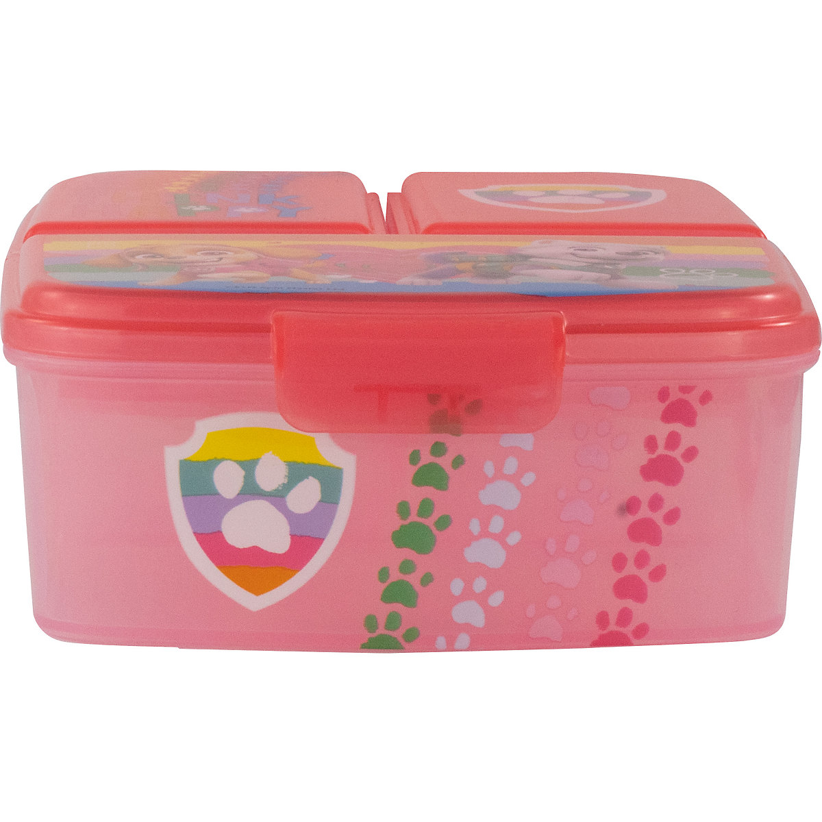 Brotdose mit 3-Fach-Unterteilung PAW Patrol rosa/pink