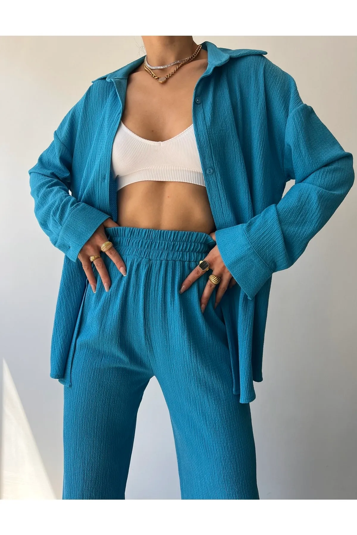 MCLLCTN  Blauer Strickanzug für Damen von Capri