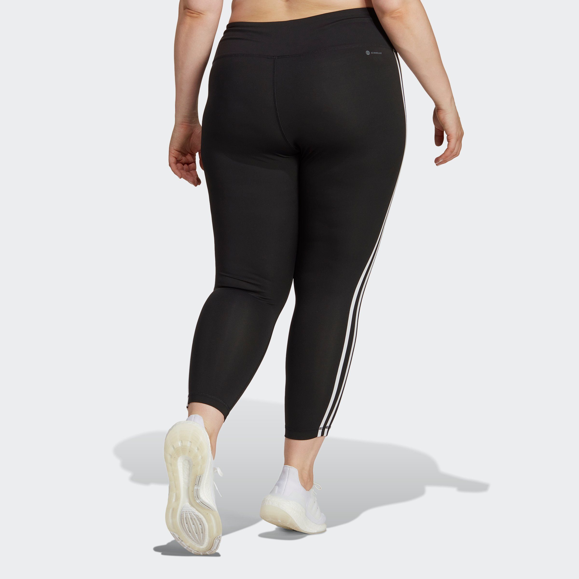 adidas Performance Trainingstights TRAIN ESSENTIALS 3-STREIFEN HIGH-WAISTED – GROSSE GRÖSSEN (1-tlg)