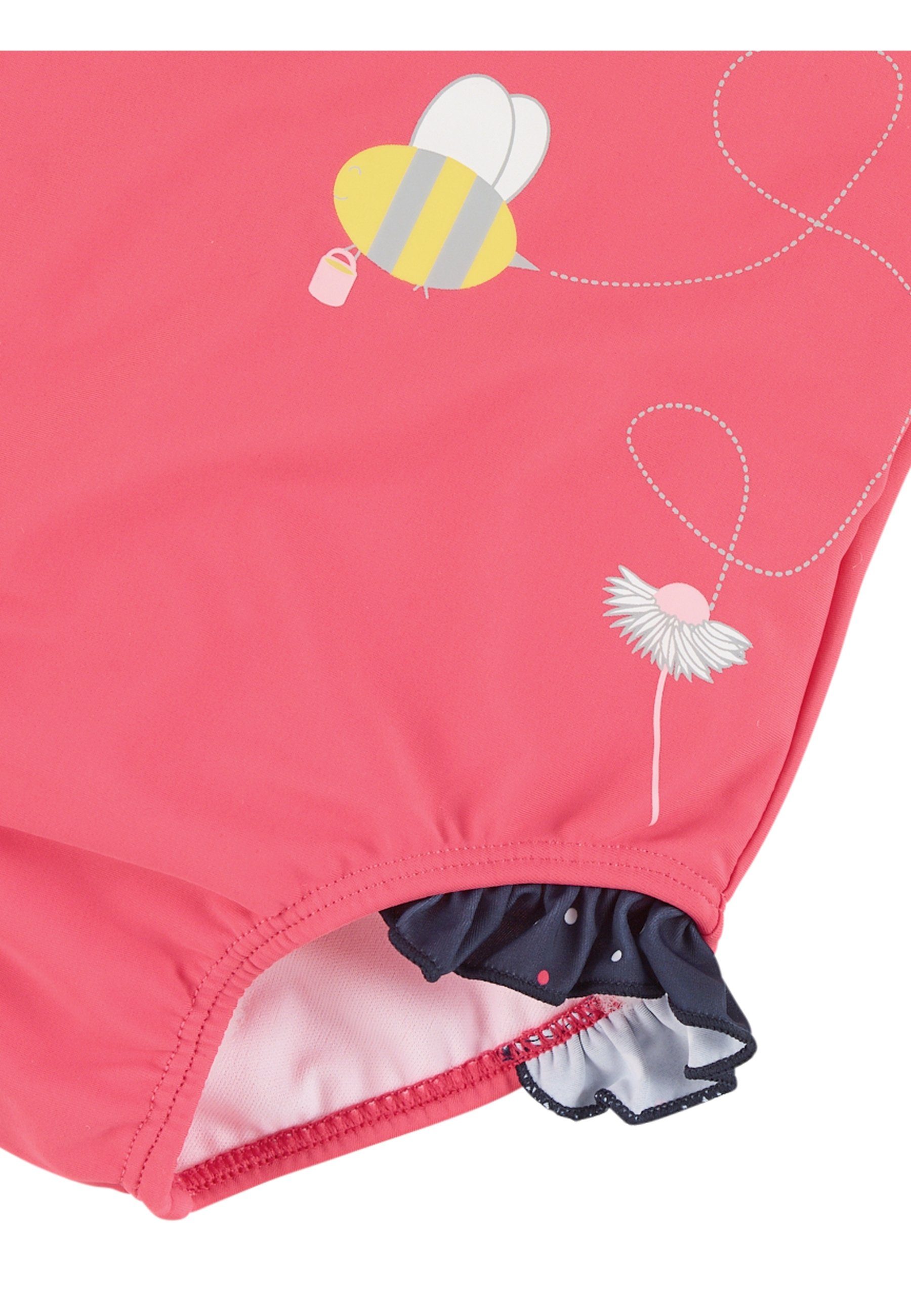 Sterntaler® Badeanzug Badeanzug Biene (1-St., Kinderbadeanzug mit eingenähter Windelhose, Schwimmshirt) Schwimmanzug mit Rüschen am Beinausschnitt, Baby Badeanzug