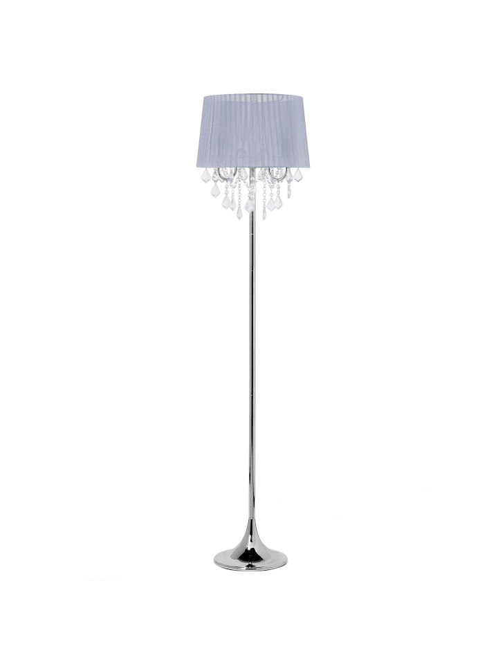 Beliani Stehleuchten EVANS in Silber/Grau - (W) 40 x (H) 165 x (L) 40 cm günstig kaufen onesize