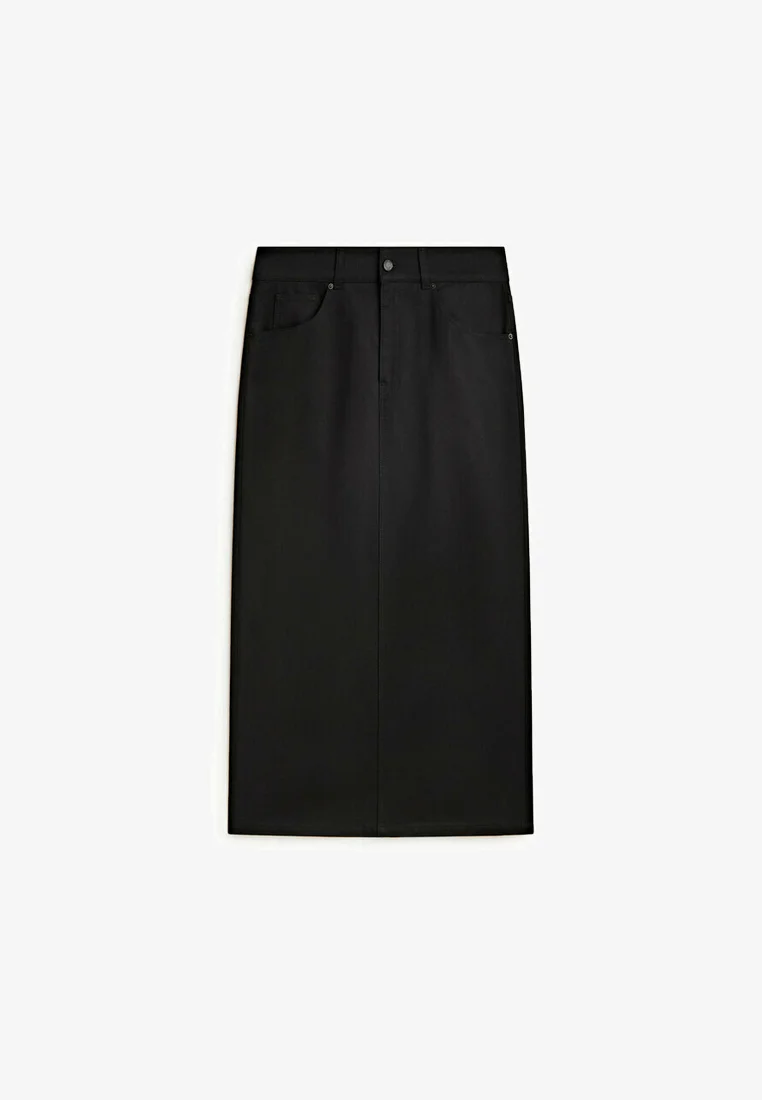 Falda MIDI con abertura en la espalda de Massimo Dutti - Falda de corte A
