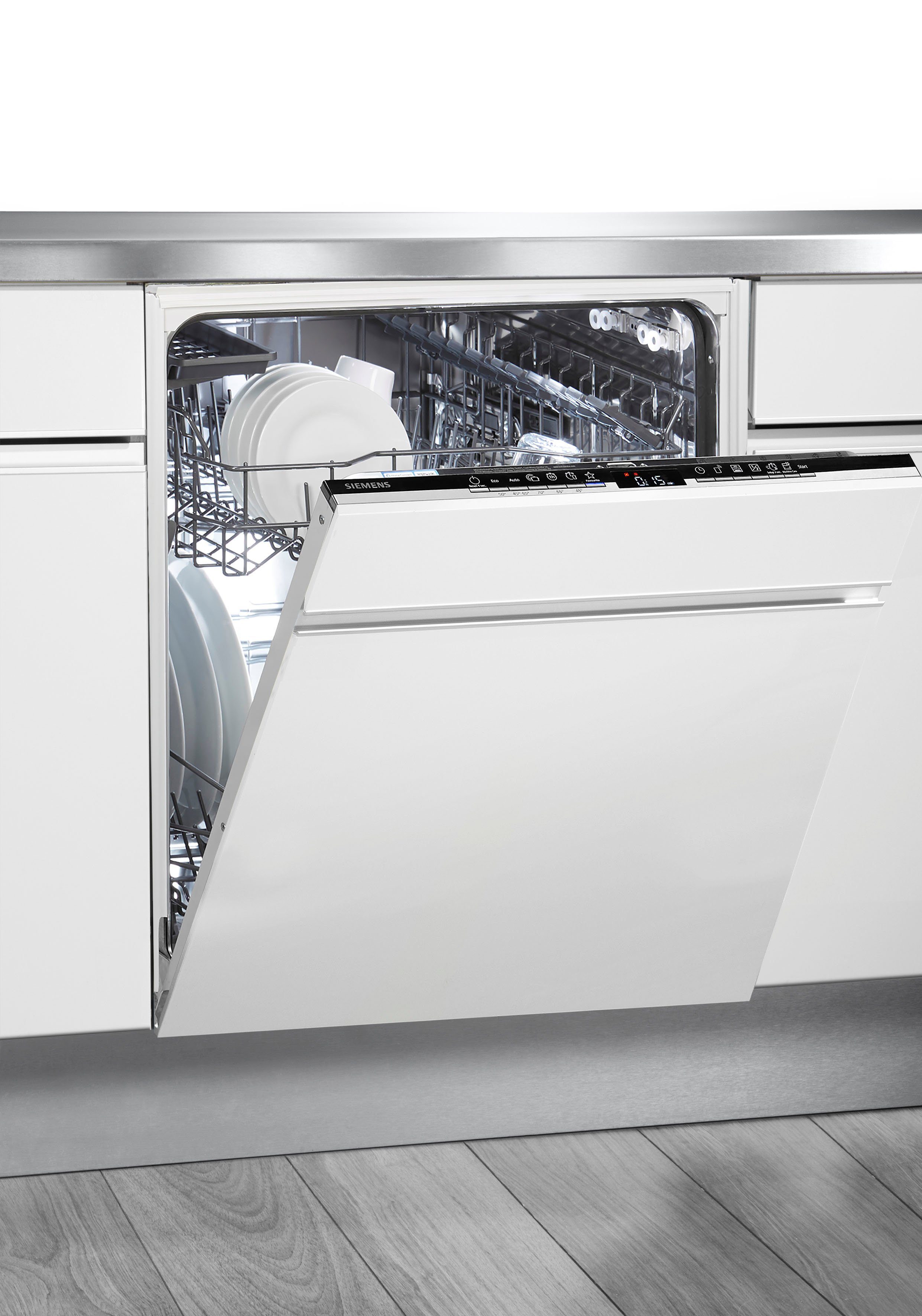 SIEMENS vollintegrierbarer Geschirrspüler iQ300, SN63EX15BE, 13 Maßgedecke