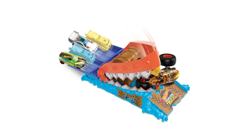 Hot Wheels Monster Trucks Arena Smashers Entry Challenge - Tiger Shark Treasure Chomp Challenge