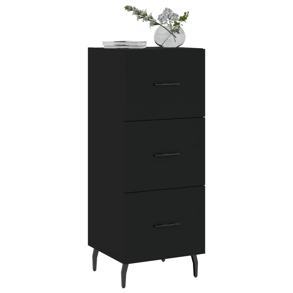 vidaXL Sideboard Sideboard Schwarz 34,5x34x90 cm Holzwerkstoff (1 St)