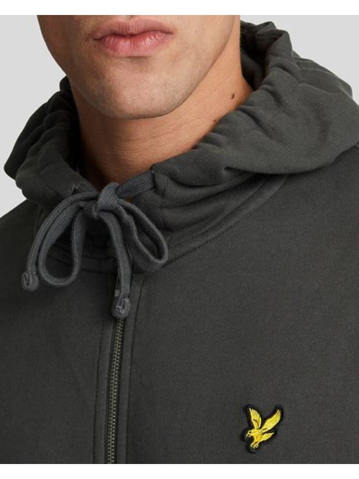 Lyle & Scott Kapuzensweatjacke in Anthrazit günstig kaufen XXL