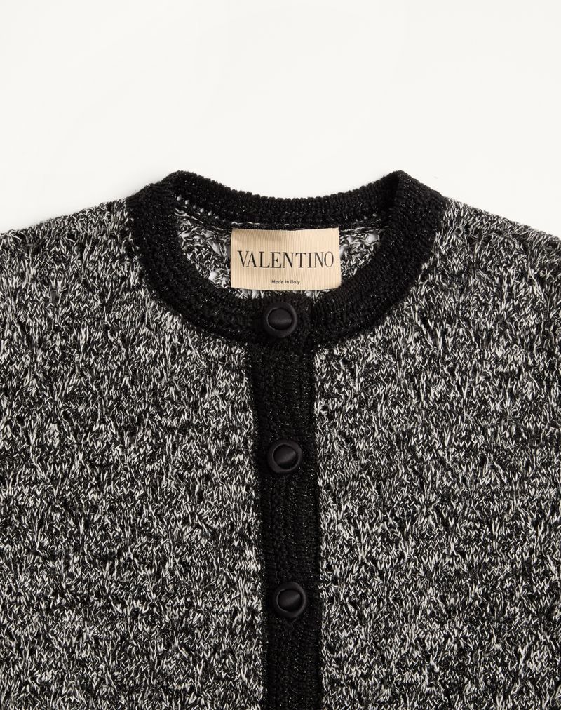Jaqueta de malha de linho e lurex