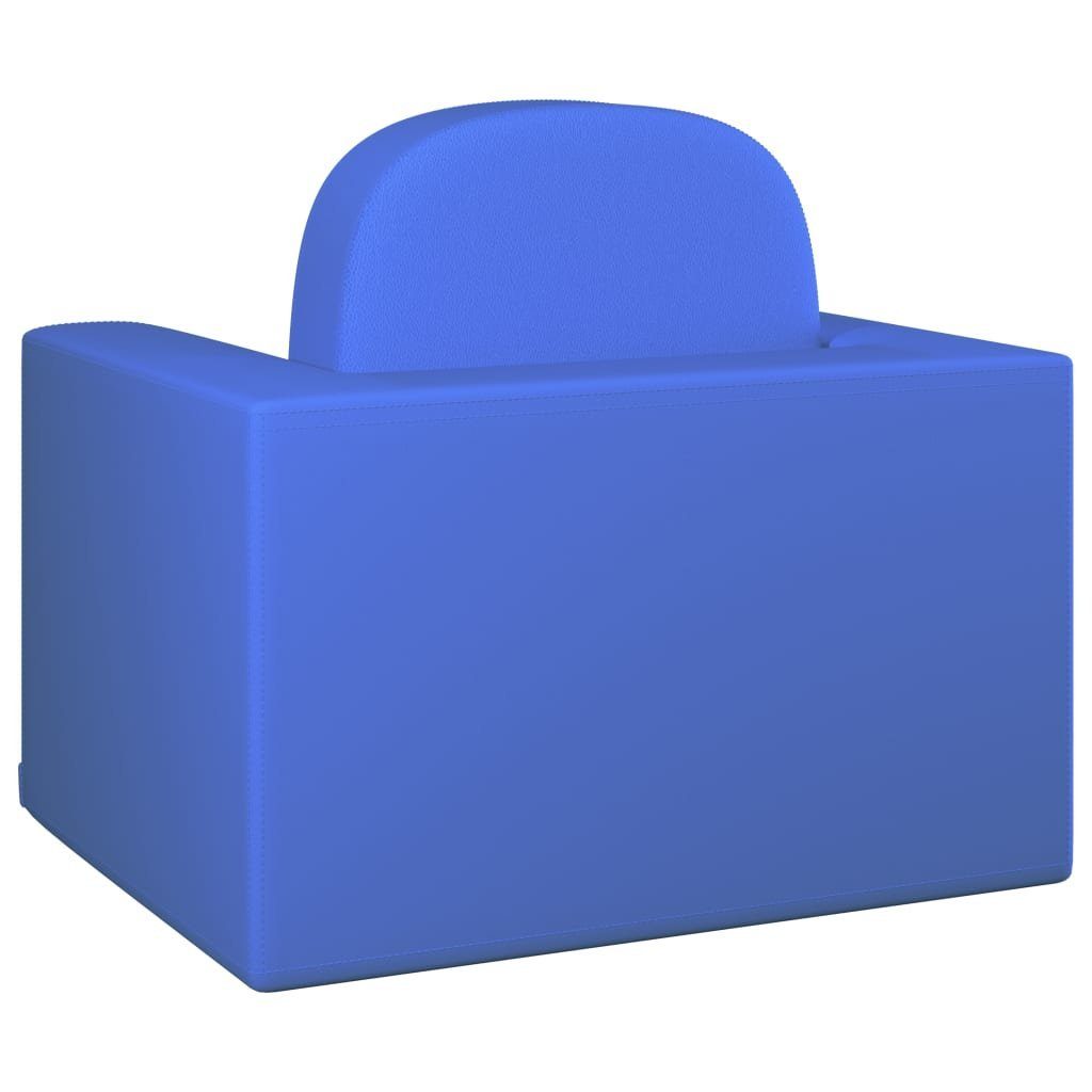 vidaXL Sofa 2-in-1 Kindersofa Blau Kunstleder
