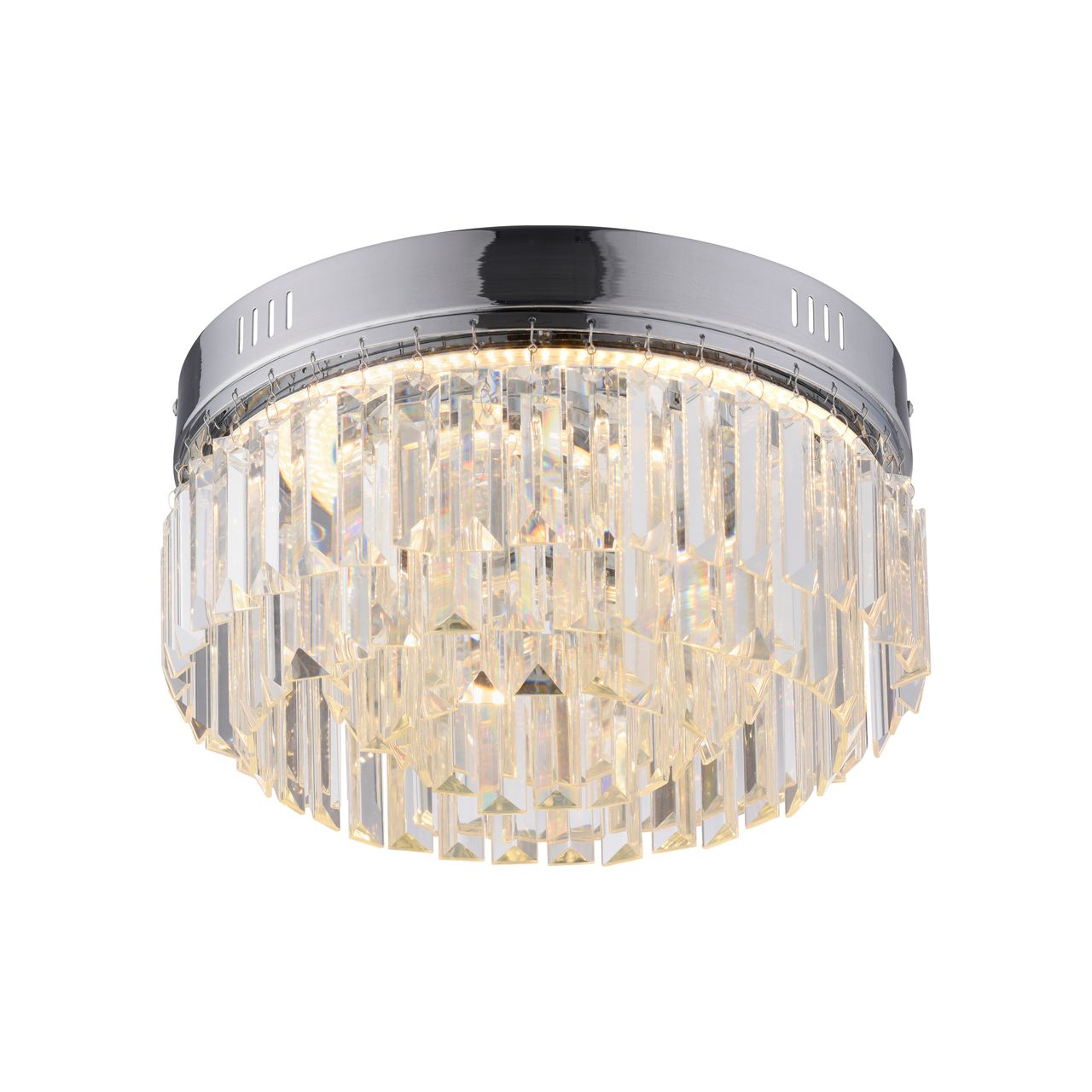 Paul Neuhaus LED Deckenleuchte KRISTA, stufenlos dimmbar, mit Kristallbehang, Ø32 cm, Chrom